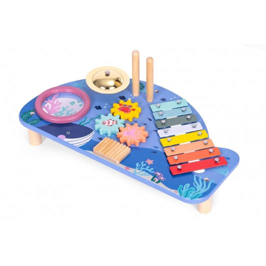Masuta din lemn cu instrumente muzicale Ecotoys TL204013