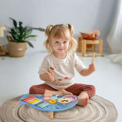 Masuta din lemn cu instrumente muzicale Ecotoys TL204013