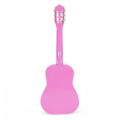 Chitara din lemn pentru copii cu 6 corzi Ecotoys HX18022-30, 76 X 28 cm - Roz