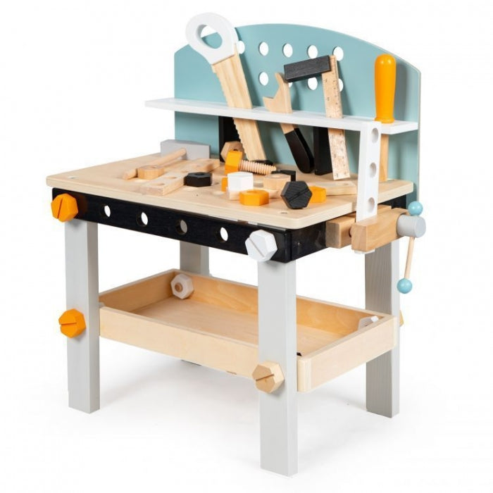 Banc de lucru din lemn pentru copii cu 38 accesorii Ecotoys 1178