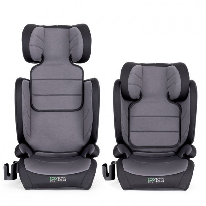 Scaun auto cu ISOFIX Ecotoys, grupa 100-150 cm, i-Size, omologare R129/03 - Gri