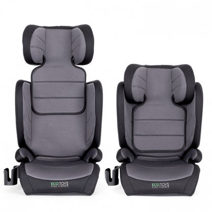 Scaun auto cu ISOFIX Ecotoys, grupa 100-150 cm, i-Size, omologare R129/03 - Gri
