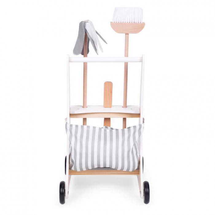 Antemergator din lemn cu aspirator si elemente pentru curatenie Ecotoys W10D200B