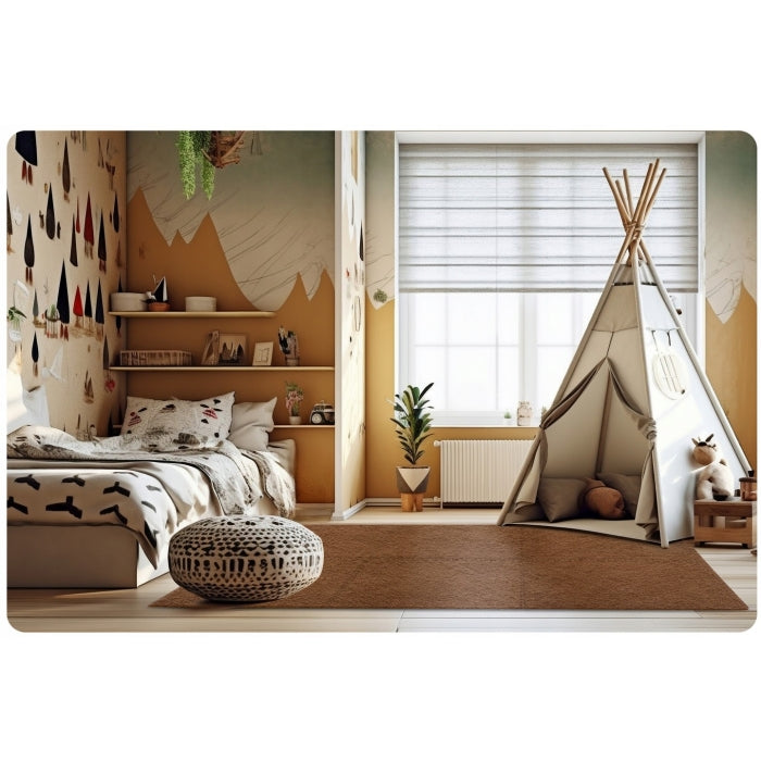 Salteluta de joaca multifunctionala tip puzzle, 180 x 120 cm, Massido 650102 - Maro