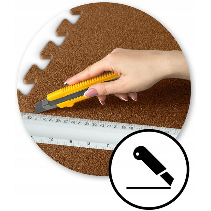 Salteluta de joaca multifunctionala tip puzzle, 180 x 120 cm, Massido 650102 - Maro