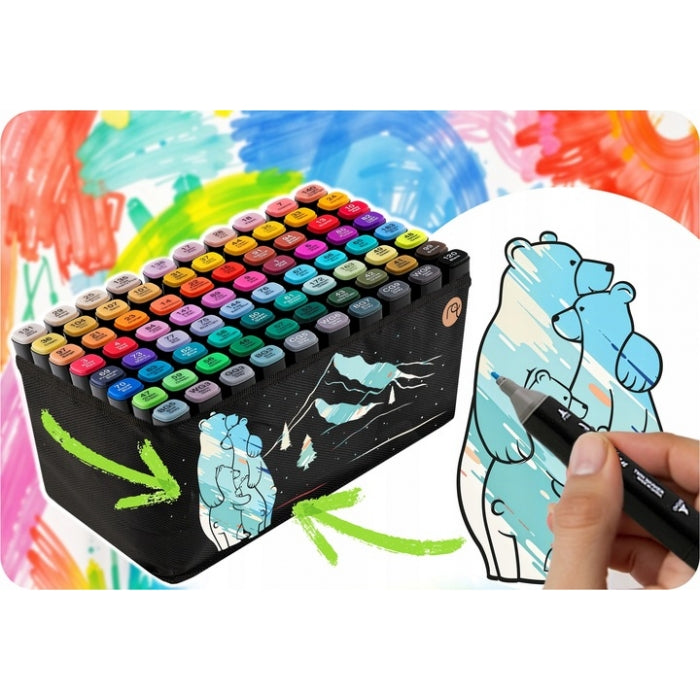 Salteluta de joaca 120 x 92 x 0.3 cm si un set de 80 markere colorate Ricokids - Zoo