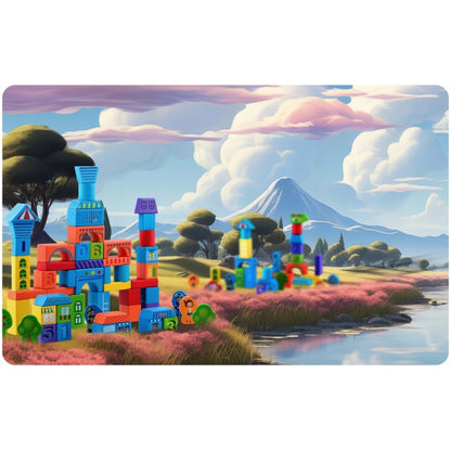 Set educational cu blocuri din lemn, 100 bucati, Ricokids RK-871 - Orasel