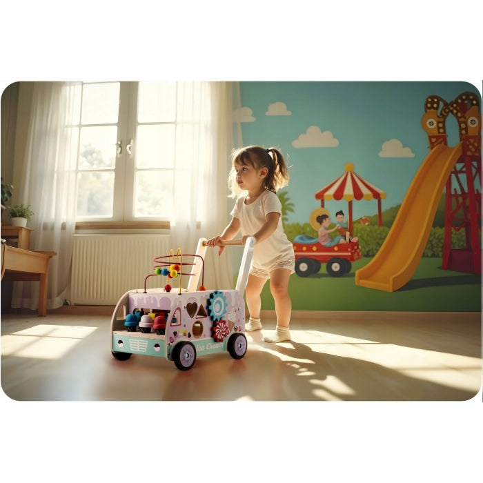 Antemergator din lemn tip magazin cu inghetata si diverse activitati, 48 x 27.5 x 40.5 cm, Ricokids RK-873