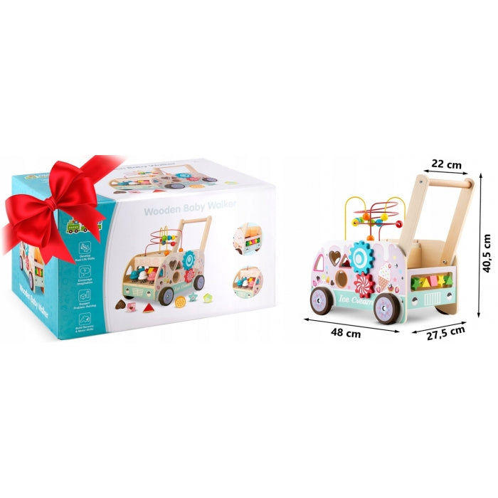 Antemergator din lemn tip magazin cu inghetata si diverse activitati, 48 x 27.5 x 40.5 cm, Ricokids RK-873