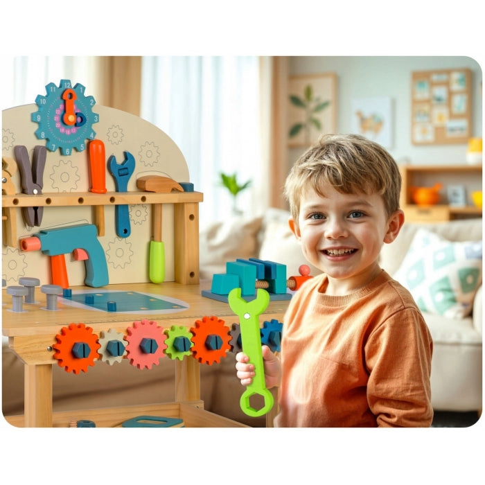 Atelier de lucru din lemn cu accesorii incluse, 60 x 30 x 75.5 cm, Ricokids RK-876