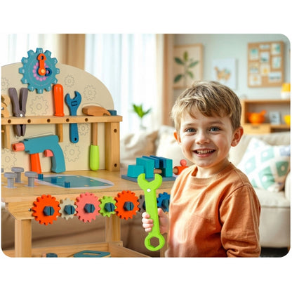 Atelier de lucru din lemn cu accesorii incluse, 60 x 30 x 75.5 cm, Ricokids RK-876