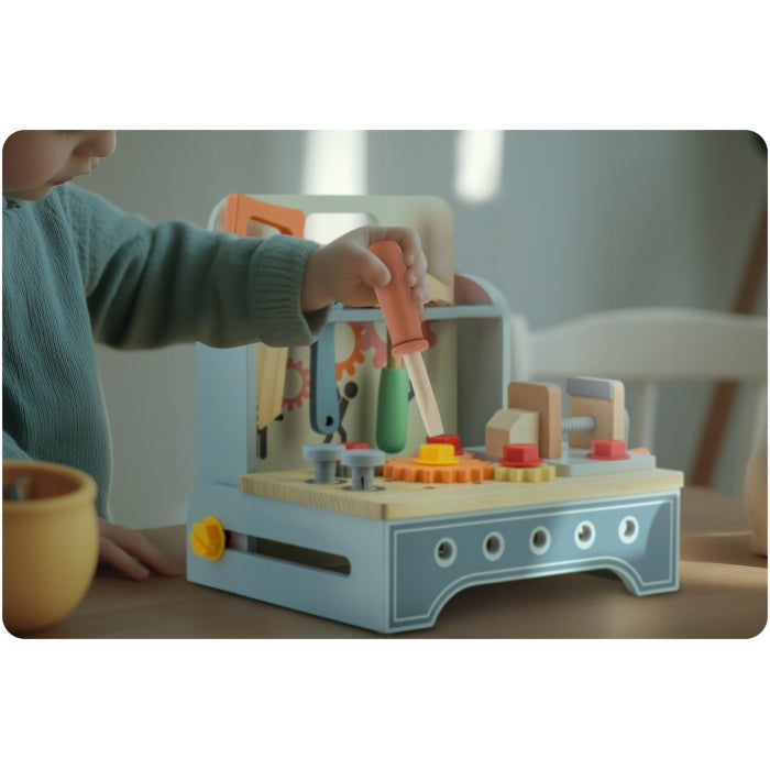 Mini atelier de lucru din lemn cu accesorii incluse, 30 x 25 x 30 cm, Ricokids RK-877