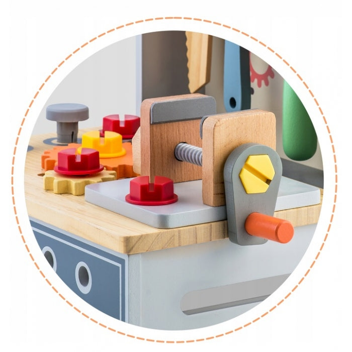 Mini atelier de lucru din lemn cu accesorii incluse, 30 x 25 x 30 cm, Ricokids RK-877