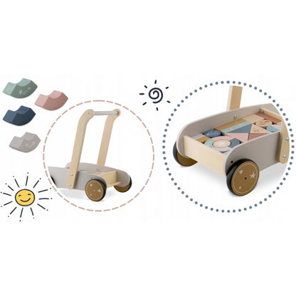 Antemergator din lemn cu blocuri din lemn incluse, 26.5 x 40 x 41 cm, Nukido NK-856