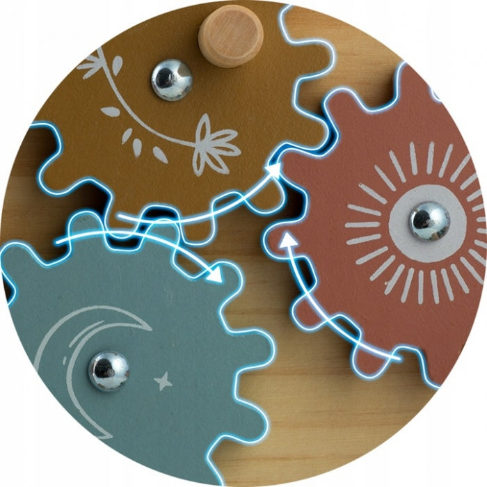 Tabla educationala din lemn cu diverse activitati, 32.5 x 24 cm, Nukido NK-859