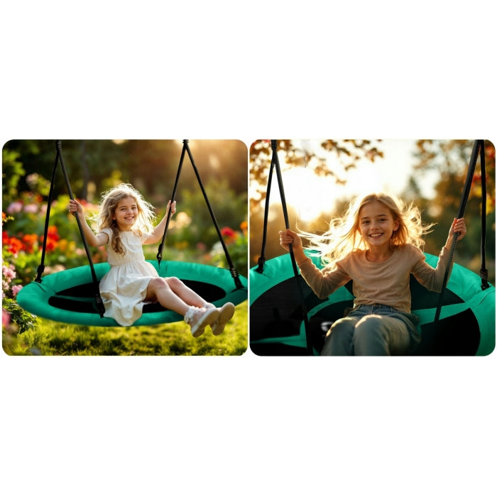 Leagan tip cuib pentru copii XXL, 110 cm, 150 kg, Neo-Sport 1052, Verde