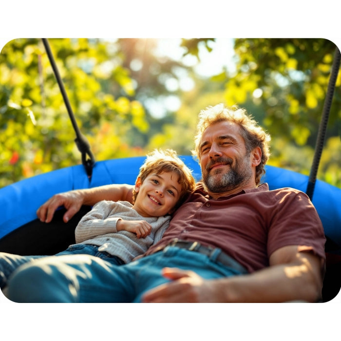 Leagan tip cuib pentru copii XXL, 120 cm, 150 kg, Neo-Sport 1061, Albastru