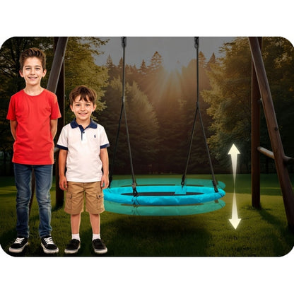 Leagan tip cuib pentru copii XXL, 100 cm, 150 kg, Neo-Sport 1082, Turcoaz