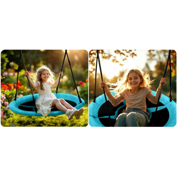 Leagan tip cuib pentru copii XXL, 100 cm, 150 kg, Neo-Sport 1082, Turcoaz