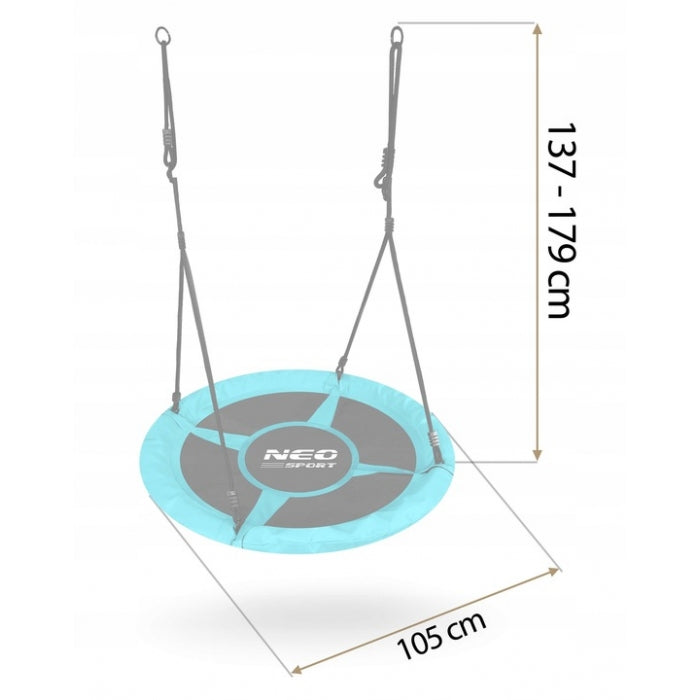 Leagan tip cuib pentru copii XXL, 100 cm, 150 kg, Neo-Sport 1082, Turcoaz