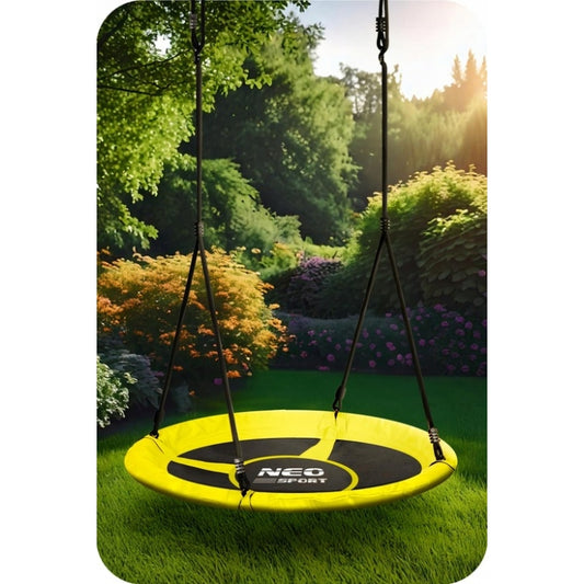 Leagan tip cuib pentru copii XXL, 100 cm, 150 kg, Neo-Sport 1083, Galben