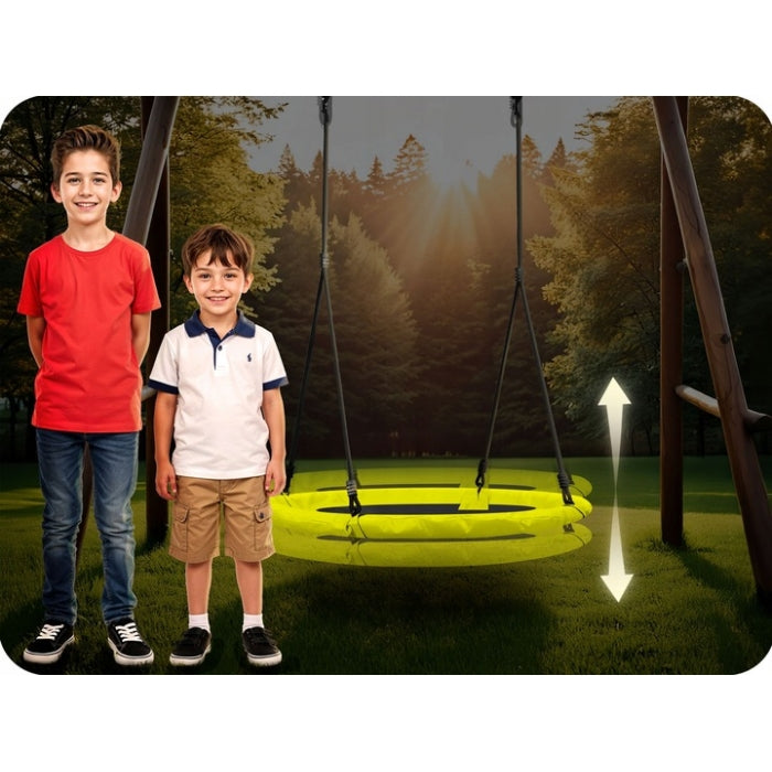 Leagan tip cuib pentru copii XXL, 100 cm, 150 kg, Neo-Sport 1083, Galben