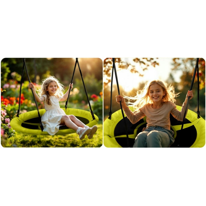 Leagan tip cuib pentru copii XXL, 100 cm, 150 kg, Neo-Sport 1083, Galben