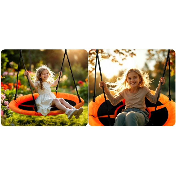 Leagan tip cuib pentru copii XXL, 100 cm, 150 kg, Neo-Sport 1084, Portocaliu