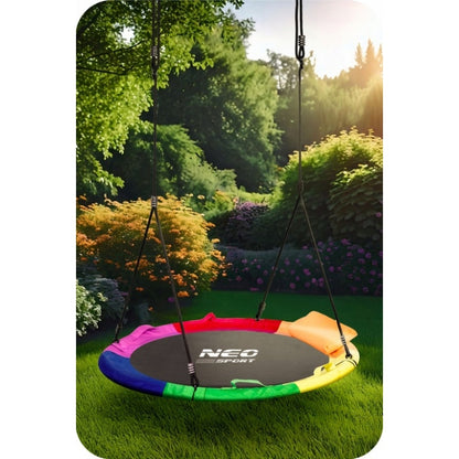 Leagan tip cuib pentru copii XXL, 100 cm, 150 kg, Neo-Sport 1085, Multicolor