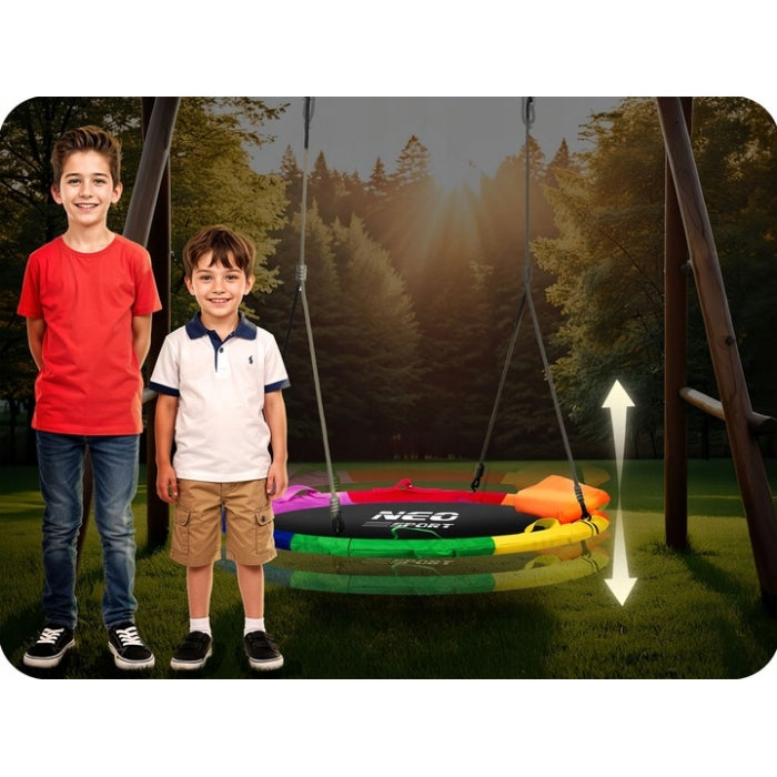 Leagan tip cuib pentru copii XXL, 100 cm, 150 kg, Neo-Sport 1085, Multicolor