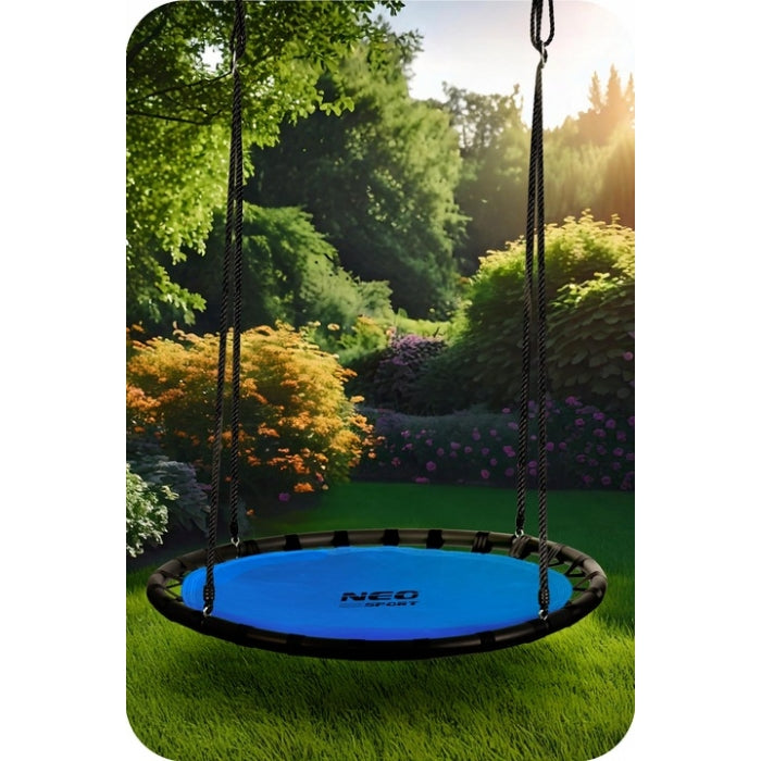 Leagan tip cuib pentru copii XXL, 120 cm, 150 kg, Neo-Sport 110221, Albastru