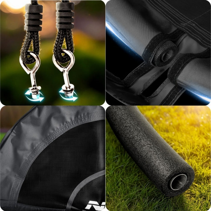 Leagan tip cuib pentru copii XXL, 120 cm, 150 kg, Neo-Sport 110320, Negru