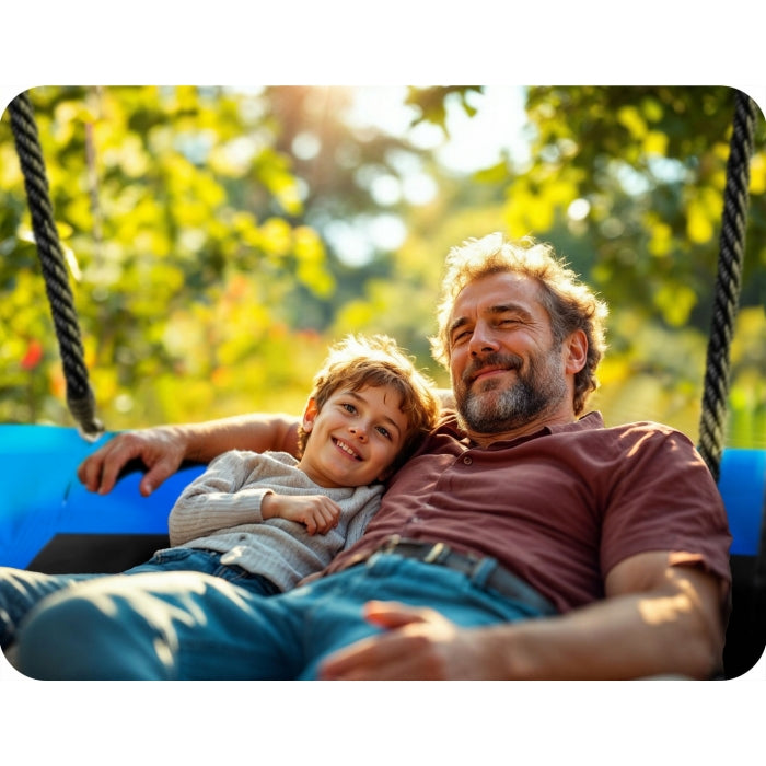 Leagan tip cuib pentru copii, dreptunghiular XXL, 110 x 70 cm, 150 kg, Neo-Sport 110500, Albastru