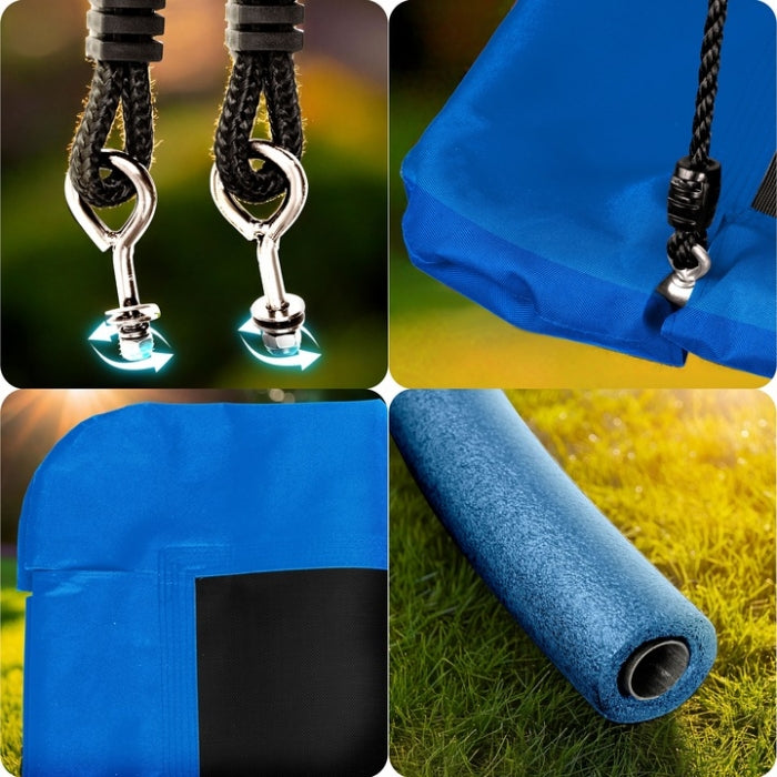 Leagan tip cuib pentru copii, dreptunghiular XXL, 110 x 70 cm, 150 kg, Neo-Sport 110500, Albastru