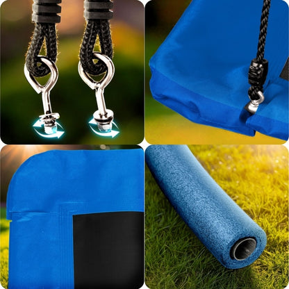 Leagan tip cuib pentru copii, dreptunghiular XXL, 110 x 70 cm, 150 kg, Neo-Sport 110500, Albastru