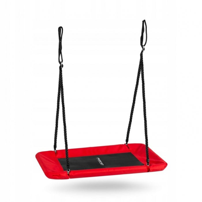 Leagan tip cuib pentru copii, dreptunghiular XXL, 110 x 70 cm, 150 kg, Neo-Sport 110501, Rosu