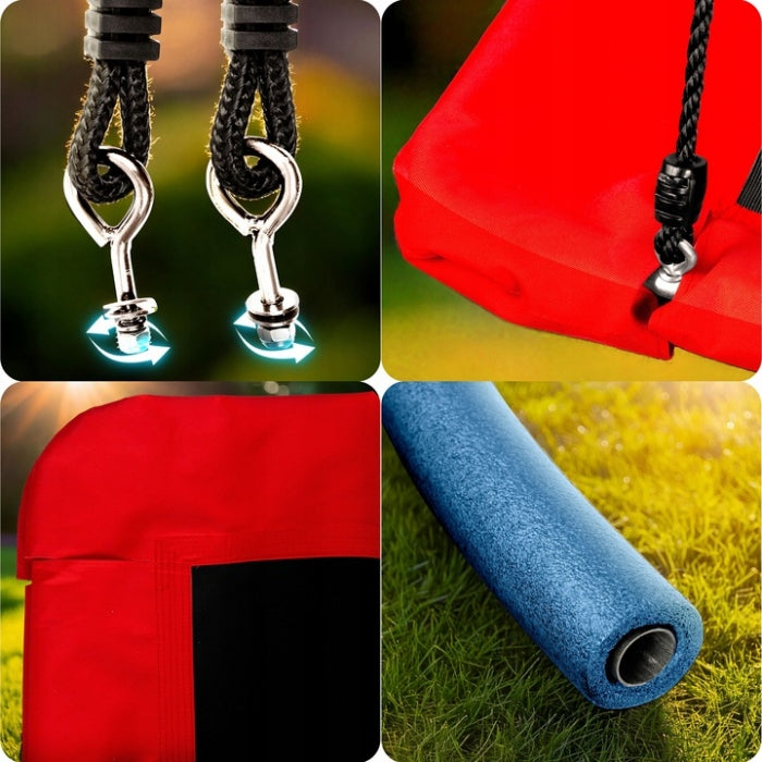 Leagan tip cuib pentru copii, dreptunghiular XXL, 110 x 70 cm, 150 kg, Neo-Sport 110501, Rosu