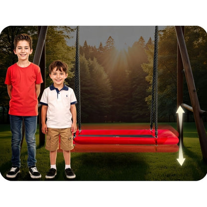 Leagan tip cuib pentru copii, dreptunghiular XXL, 110 x 70 cm, 150 kg, Neo-Sport 110501, Rosu