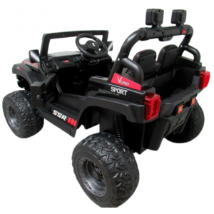 Masinuta electrica cu telecomanda Auto X16, 110x70x68 cm, varsta 1-5 ani, roti EVA, scaun din piele ECO, putere 90W, R-Sport - Negru