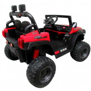 Masinuta electrica cu telecomanda Auto X16, 110x70x68 cm, varsta 1-5 ani, roti EVA, scaun din piele ECO, putere 90W, R-Sport - Rosu