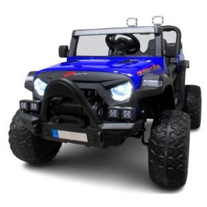 Masinuta electrica cu telecomanda Auto X16, 110x70x68 cm, varsta 1-5 ani, roti EVA, scaun din piele ECO, putere 90W, R-Sport - Albastru