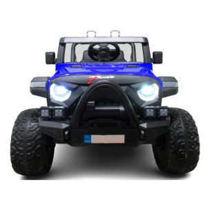 Masinuta electrica cu telecomanda Auto X16, 110x70x68 cm, varsta 1-5 ani, roti EVA, scaun din piele ECO, putere 90W, R-Sport - Albastru