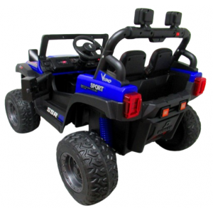 Masinuta electrica cu telecomanda Auto X16, 110x70x68 cm, varsta 1-5 ani, roti EVA, scaun din piele ECO, putere 90W, R-Sport - Albastru