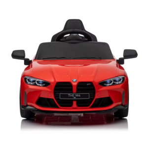 Masinuta electrica cu telecomanda BMW M4, 110x70x50 cm, varsta 1-5 ani, roti EVA, scaun din piele ECO, putere 90W - Rosu