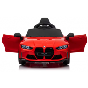 Masinuta electrica cu telecomanda BMW M4, 110x70x50 cm, varsta 1-5 ani, roti EVA, scaun din piele ECO, putere 90W - Rosu