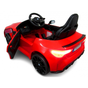 Masinuta electrica cu telecomanda BMW M4, 110x70x50 cm, varsta 1-5 ani, roti EVA, scaun din piele ECO, putere 90W - Rosu