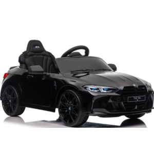 Masinuta electrica cu telecomanda BMW M4, 110x70x50 cm, varsta 1-5 ani, roti EVA, scaun din piele ECO, putere 90W - Negru