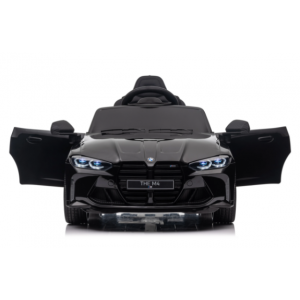 Masinuta electrica cu telecomanda BMW M4, 110x70x50 cm, varsta 1-5 ani, roti EVA, scaun din piele ECO, putere 90W - Negru