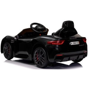 Masinuta electrica cu telecomanda MASERATI GranTurismo, 99x59.5x44 cm, varsta 1-4 ani, roti EVA, scaun din piele ECO, putere 90W - Negru