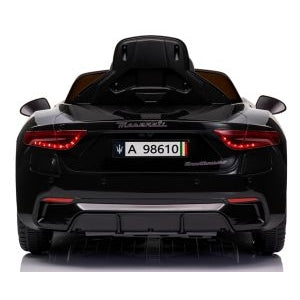 Masinuta electrica cu telecomanda MASERATI GranTurismo, 99x59.5x44 cm, varsta 1-4 ani, roti EVA, scaun din piele ECO, putere 90W - Negru